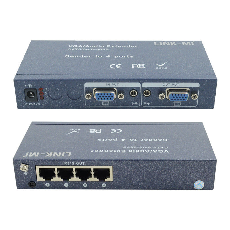 15pin 4 Port VGA Extender 1 To 4 VGA Splitter 4 Channels Video UTP Extender