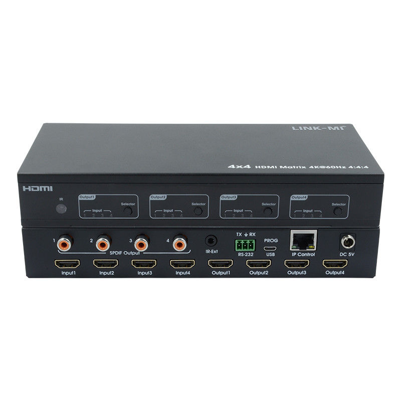 HDMI 4X4 4k Matrix Switcher 4K60Hz With SPDIF Audio AV Matrix For 4 Ultra HD Displays