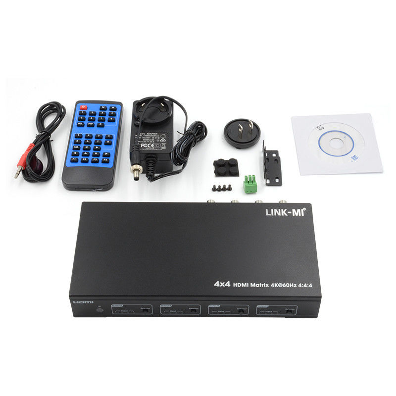 HDMI 4X4 4k Matrix Switcher 4K60Hz With SPDIF Audio AV Matrix For 4 Ultra HD Displays
