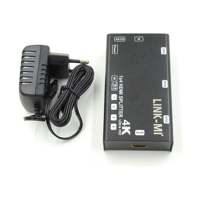 1X4 Video Splitter HDMI 4k 60Hz AV Splitter Support 3D EDID For 4 Ultra HD TVs