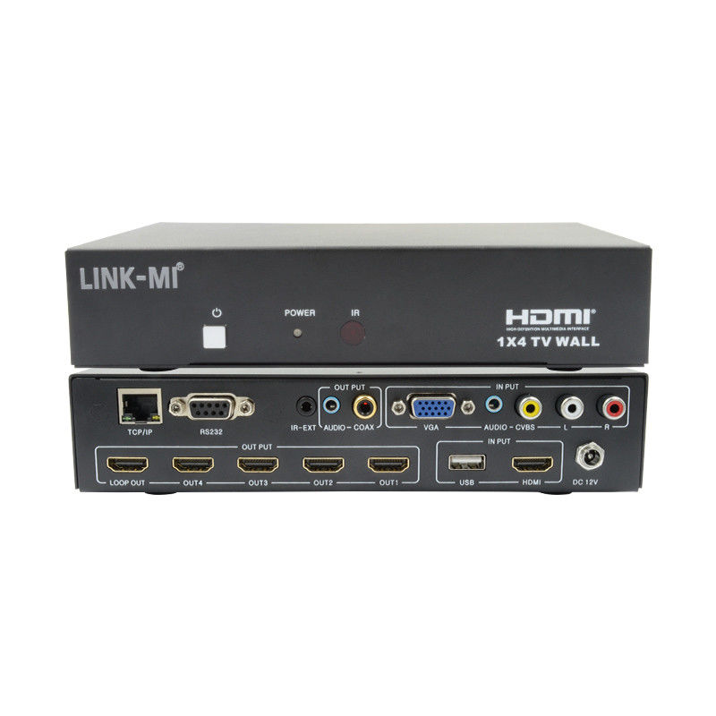 LM-TV04L HDMI 1x4 TV WALL Support CVBS/VGA/HDMI/USB Play Input Sources
