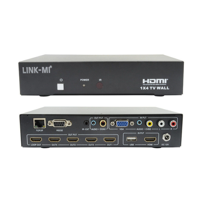 LM-TV04L HDMI 1x4 TV WALL Support CVBS/VGA/HDMI/USB Play Input Sources