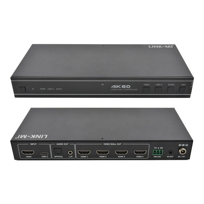 User-Friendly 1X4 HDMI Video Wall Controller with USB-C Input Audio and RS232 Support