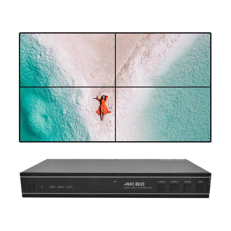 User-Friendly 1X4 HDMI Video Wall Controller with USB-C Input Audio and RS232 Support