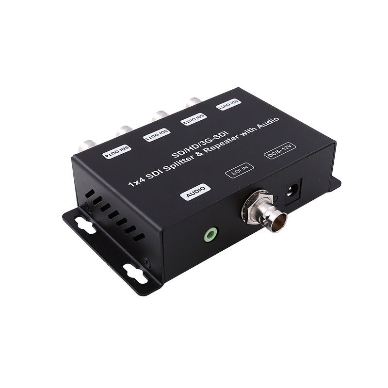 HD/SD-SDI 1 to 4 Distribution Amplifier Repeater with Audio 75 ohms Output Impedance