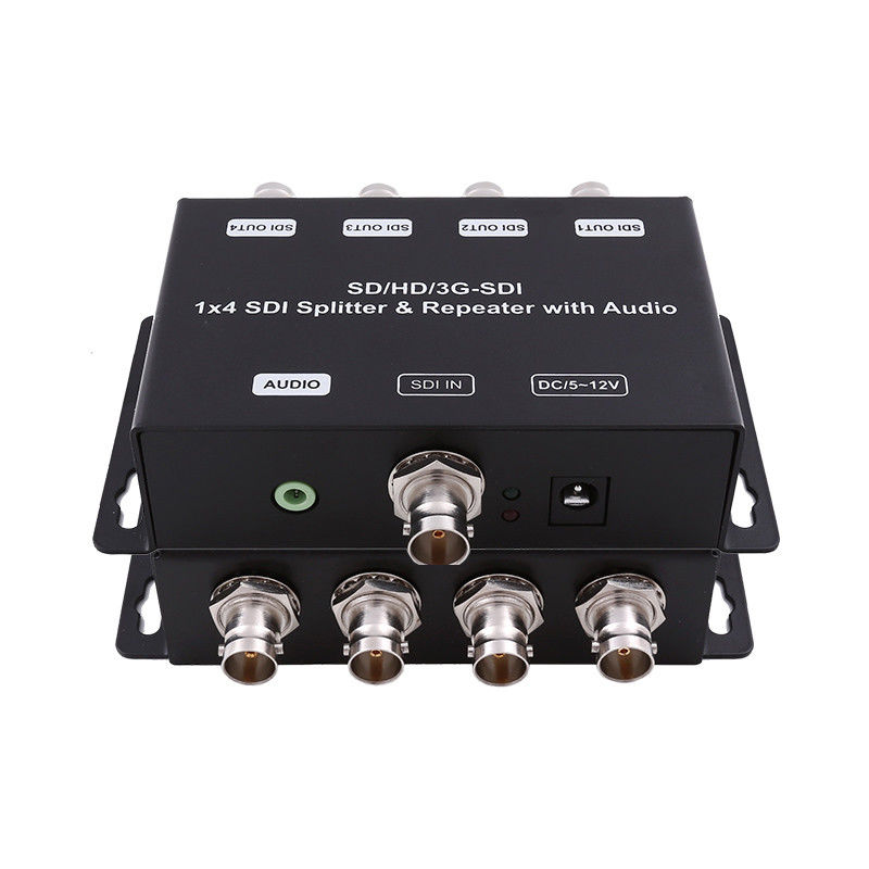 HD/SD-SDI 1 to 4 Distribution Amplifier Repeater with Audio 75 ohms Output Impedance