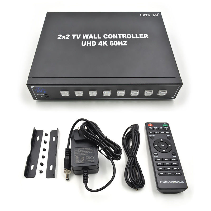 4K60 2x2 Video Wall Controller For 4 Splicing TVs Support 1x2 1x3 1x4 4x1 3x1 2x1 UHD TV Wall Processor