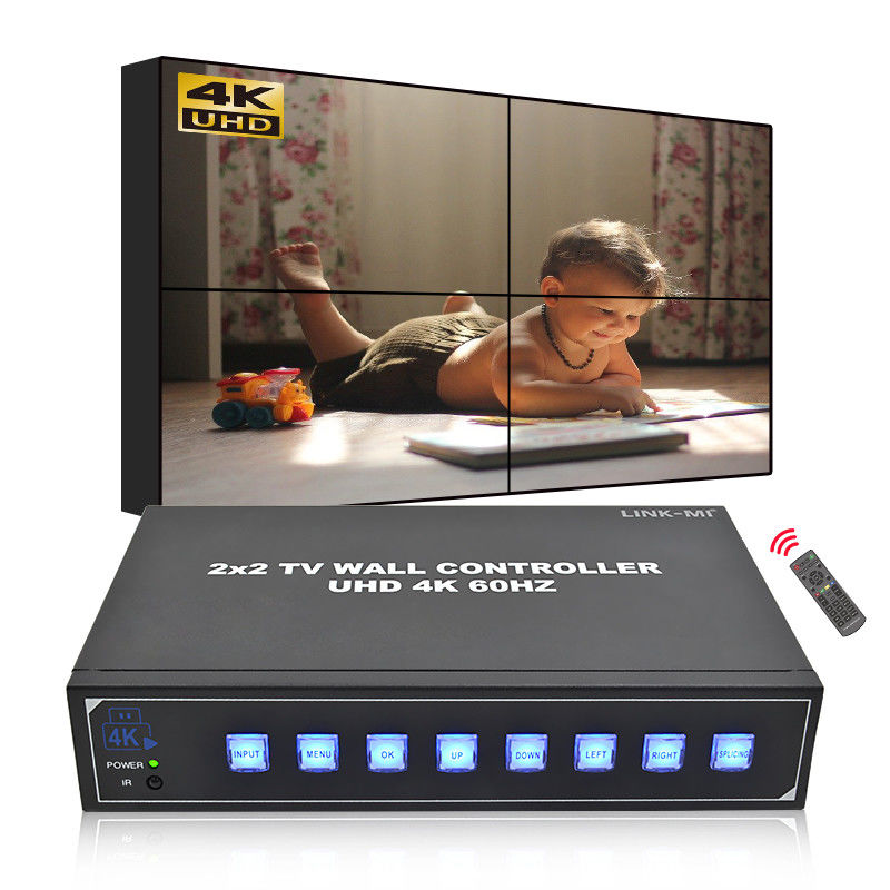 4 TVs 4K Video Wall Processor Supports 180° Rotation Max 3840*2160 60Hz Input Resolution