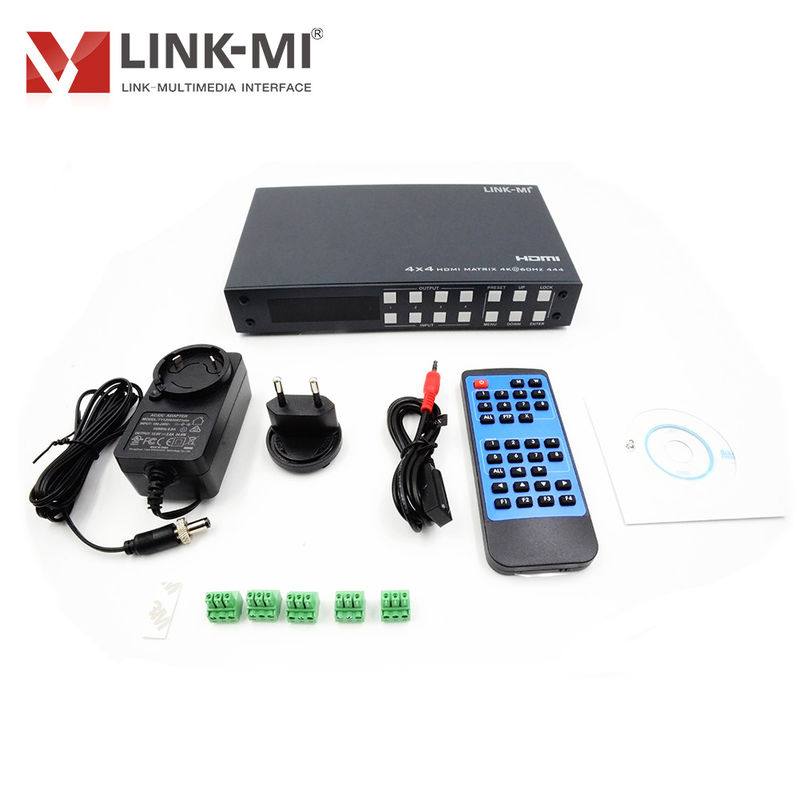 4K 4x4 HDMI Matrix HDMI 2.0b Matrix with HDCP 2.2 and DCI-P3/Rec.2020 Color Space Support